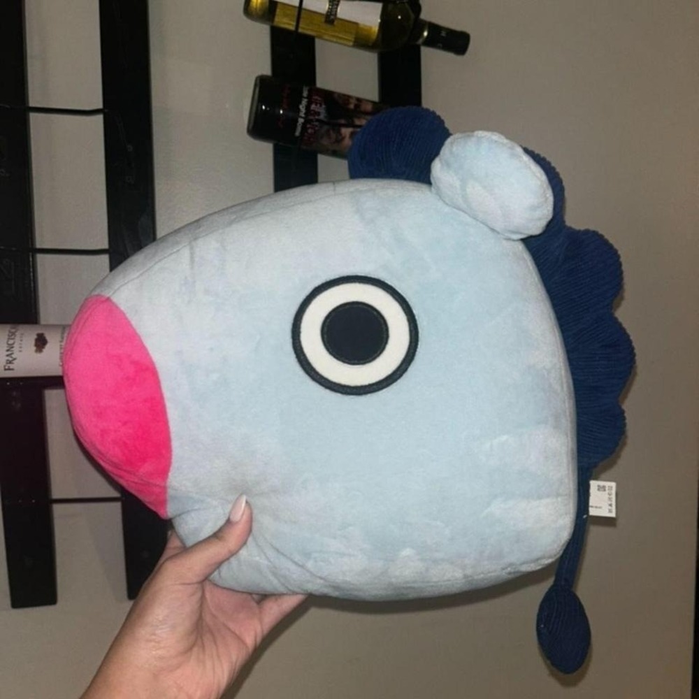 BT21 Mang Plush Pillow BTS Character Blue Horse Mask Cushion K-Pop LINE Friends